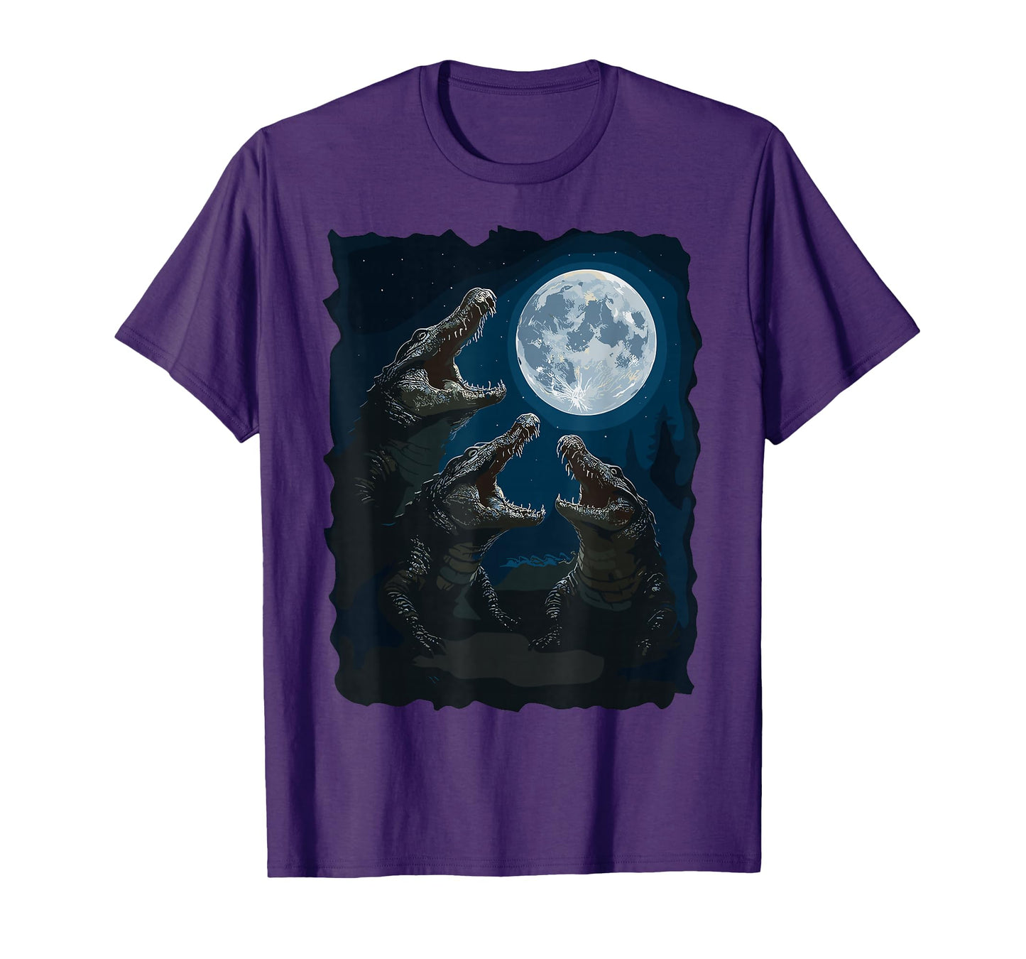 Crocodile Howling At The Moon Wildlife Crocodiles Lovers T-Shirt