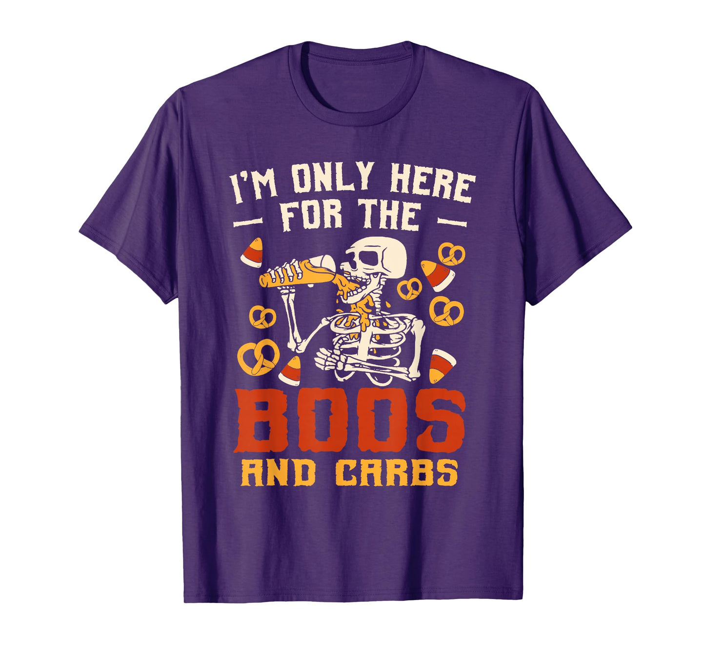 Only Here for Boos and Carbs Halloween Spooky Haunted Season T-Shirt