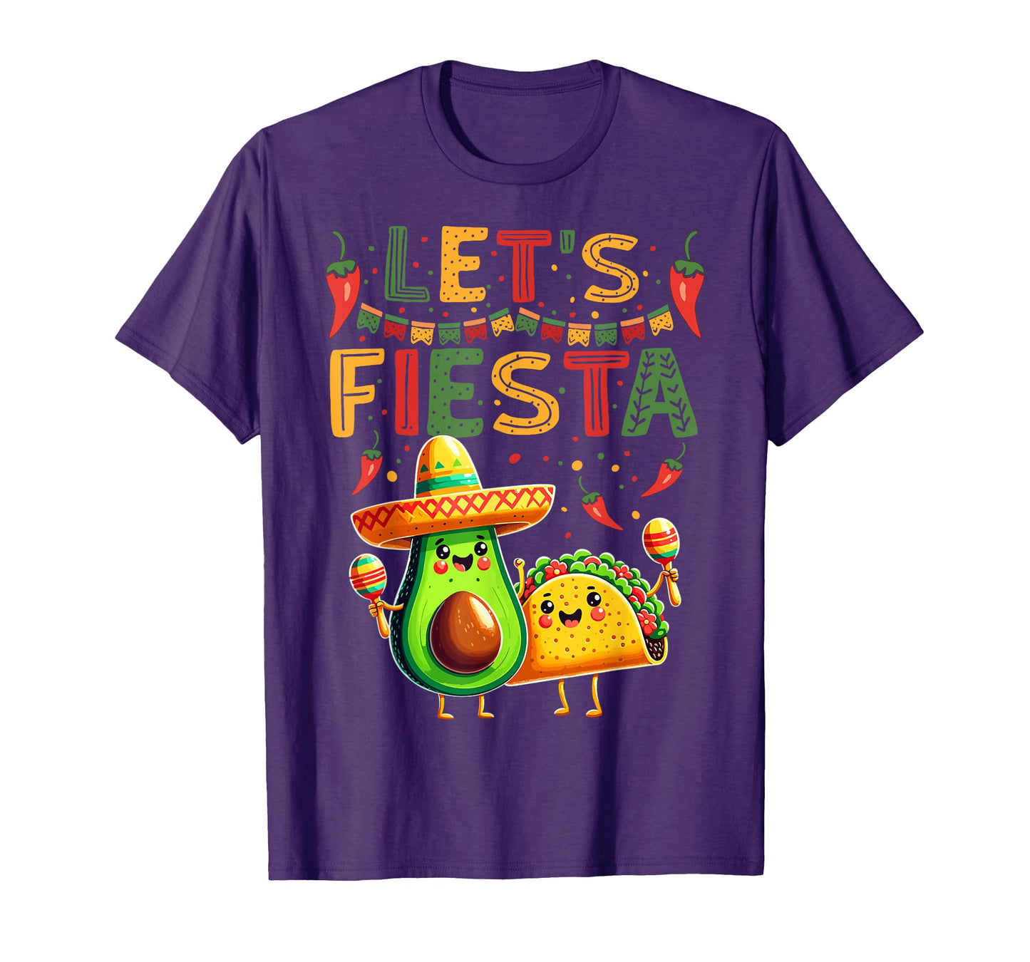 Let's Fiesta Avocado And Tacos Cinco De Mayo T-Shirt