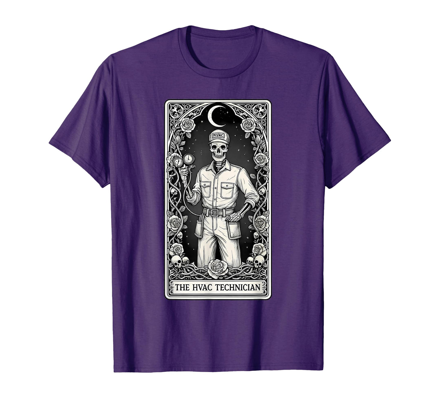 The HVAC Technician Skeleton Tarot Card T-Shirt