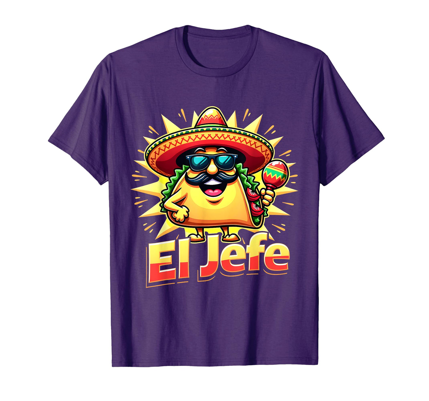 Cinco De Mayo Mexican Men Women Toddler Funny El Jefe Taco T-Shirt