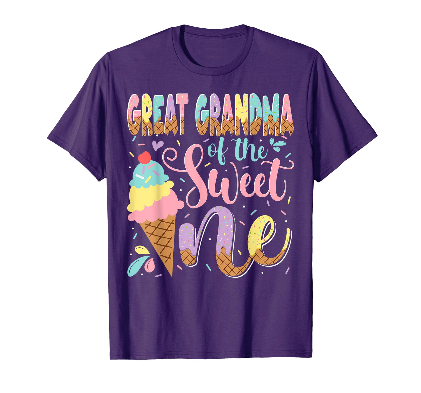 Great Grandma Of The Sweet One Ice Cream 1St Birthday Party T-Shirt