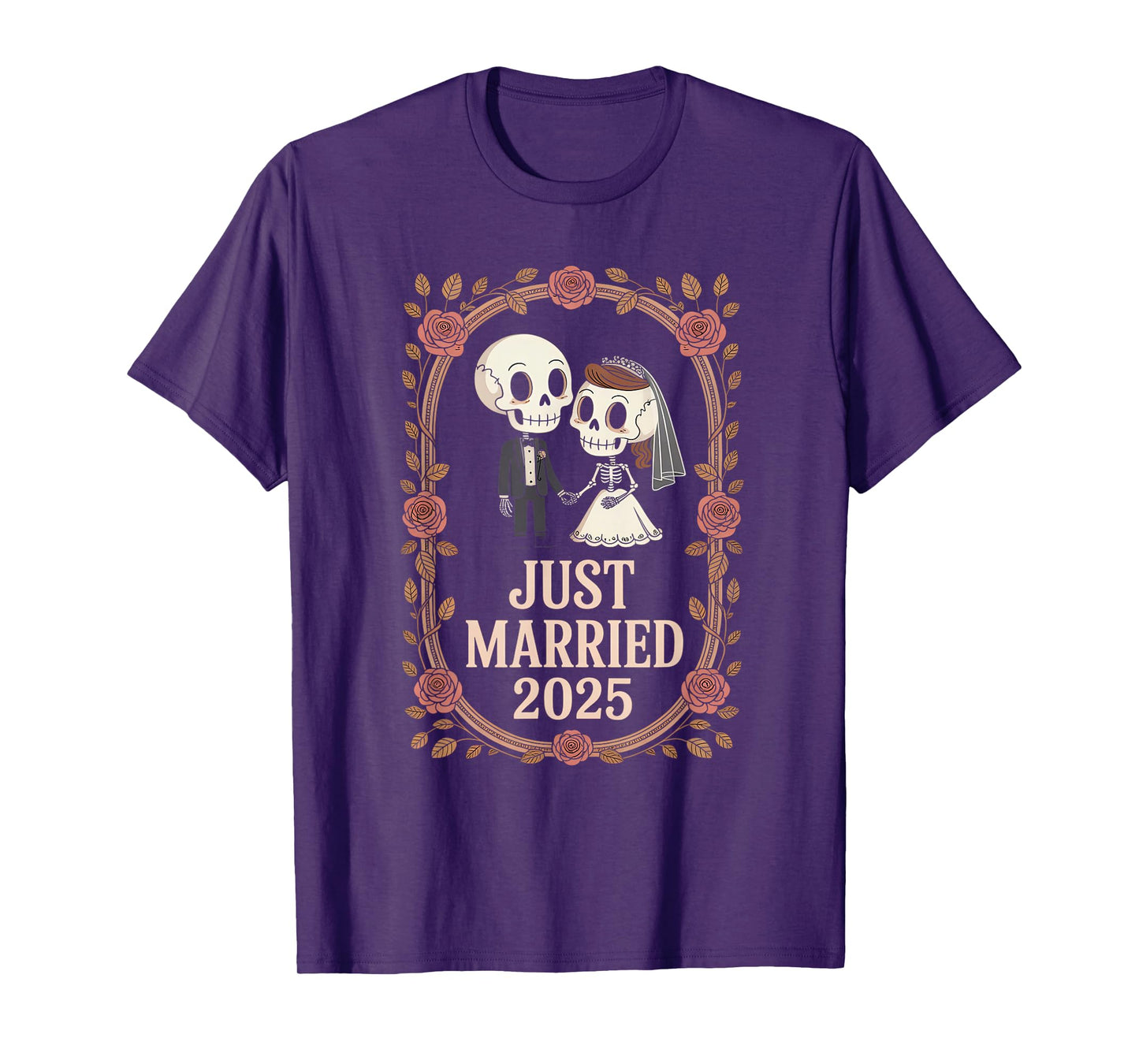 Halloween Couples 2025 Just Married Halloween Wedding T-Shirt