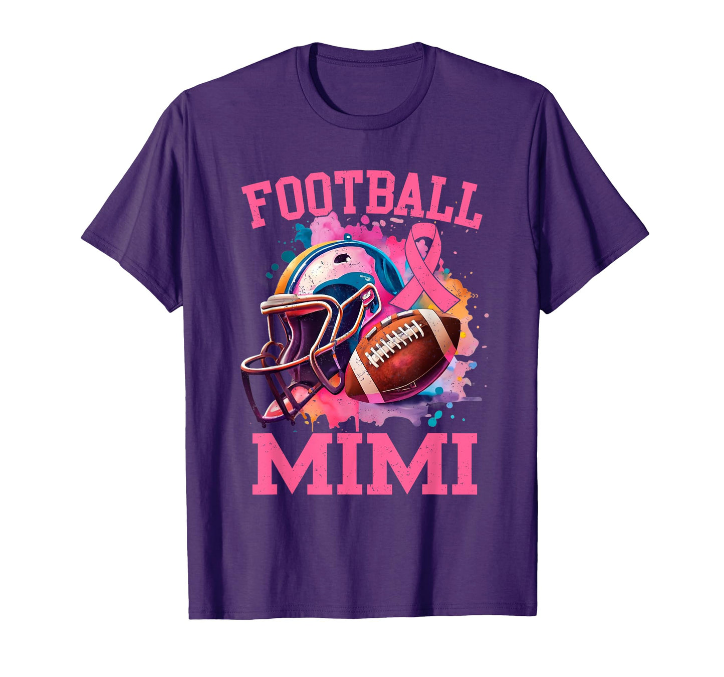 in October We Wear Pink Football Mimi Breast Cancer T-Shirt