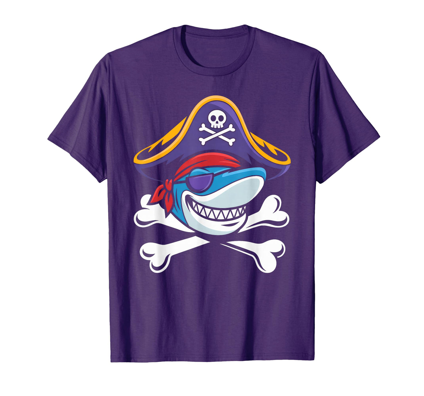 Funny Shark Halloween Costume Boys Girls Kids Shark Pirate T-Shirt