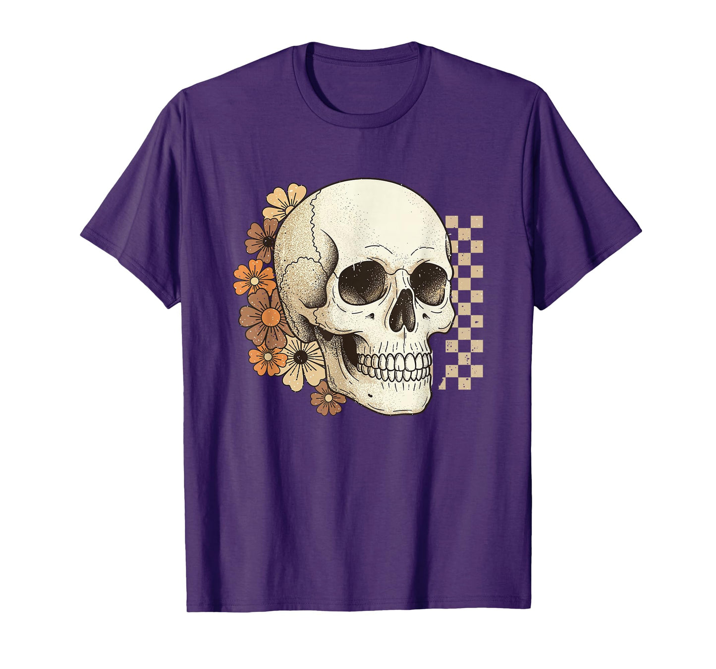 Skeleton Floral Vintage Skull Halloween Women Men T-Shirt