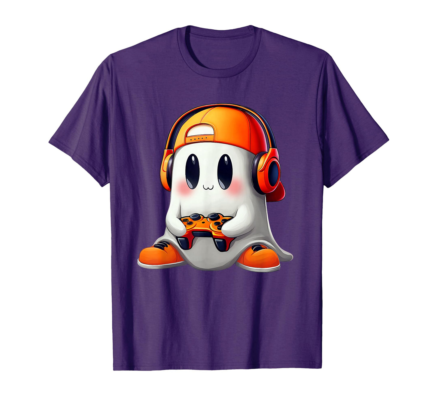 Gaming Cute Kawaii Ghost Video Gamer Halloween Men Kids Boys T-Shirt