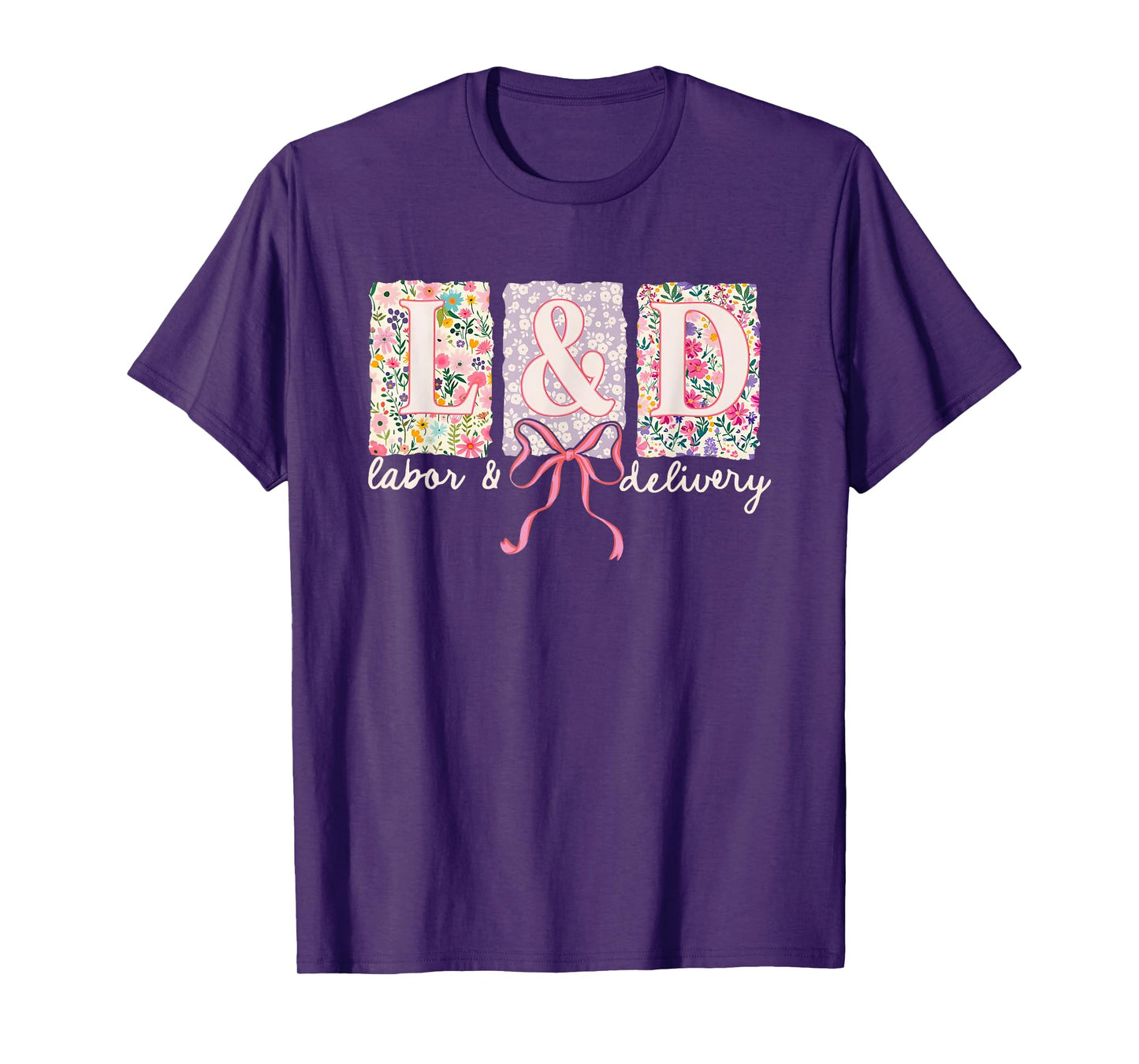 Labor and Delivery Nurse Spring Coquette Bow L&D Nurse T-Shirt