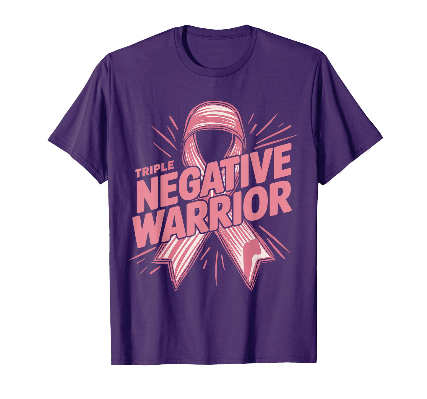 Triple Negative Warrior Pink Ribbon Breast Cancer T-Shirt