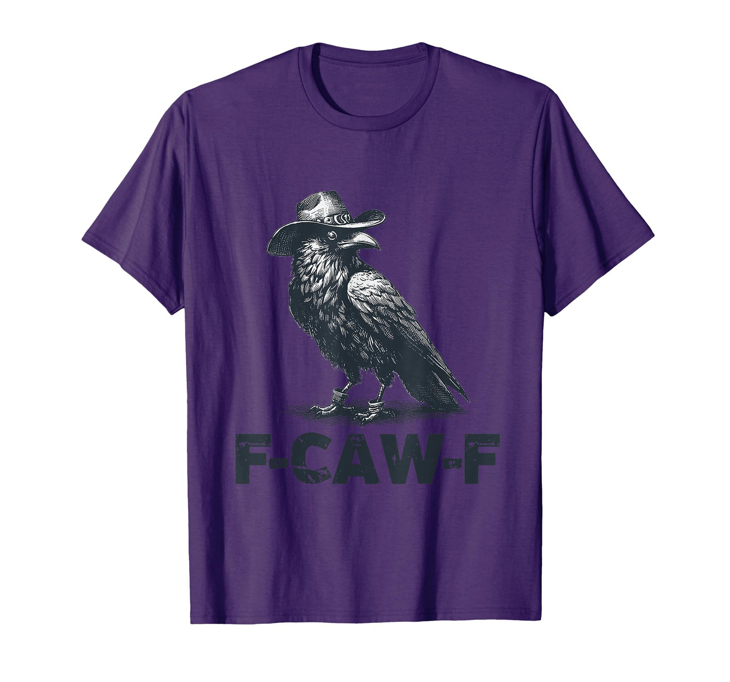 Black Crow F-Caw-F Retro Crow Lover T-Shirt