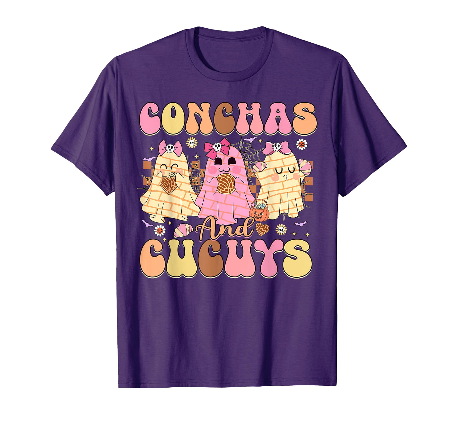Conchas and Cucuys Mexican Coquette Ghost Halloween T-Shirt