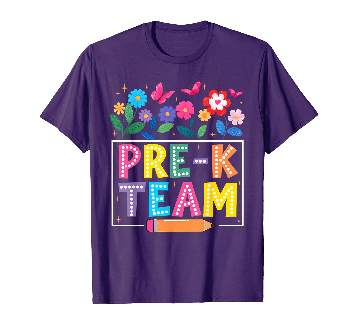 Pre-K Team Flower Back To School Teacher Boy Girl T-Shirt