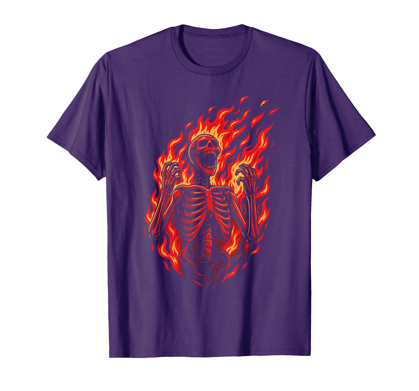 Burning Skeleton Dark Art Grunge Horror Aesthetic T-Shirt