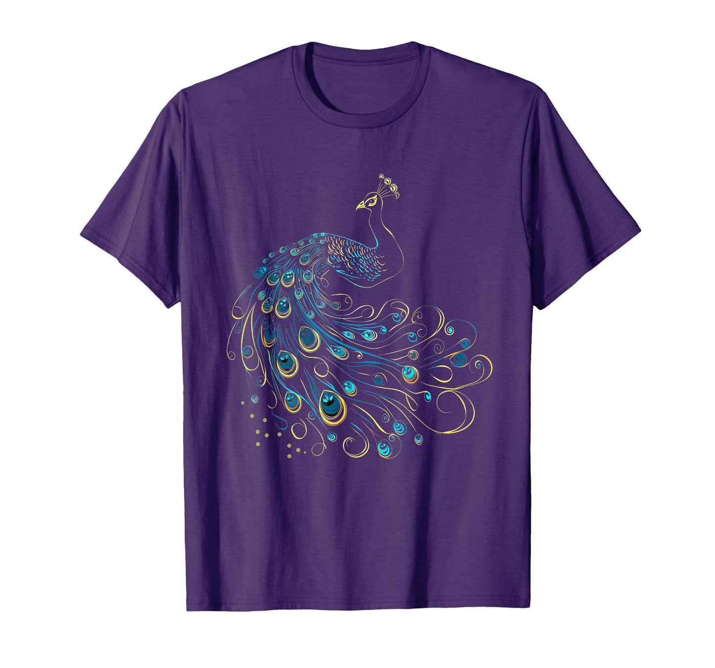 Feather Peacock Lover Artwork Animal Art Teal Peacock Bird T-Shirt