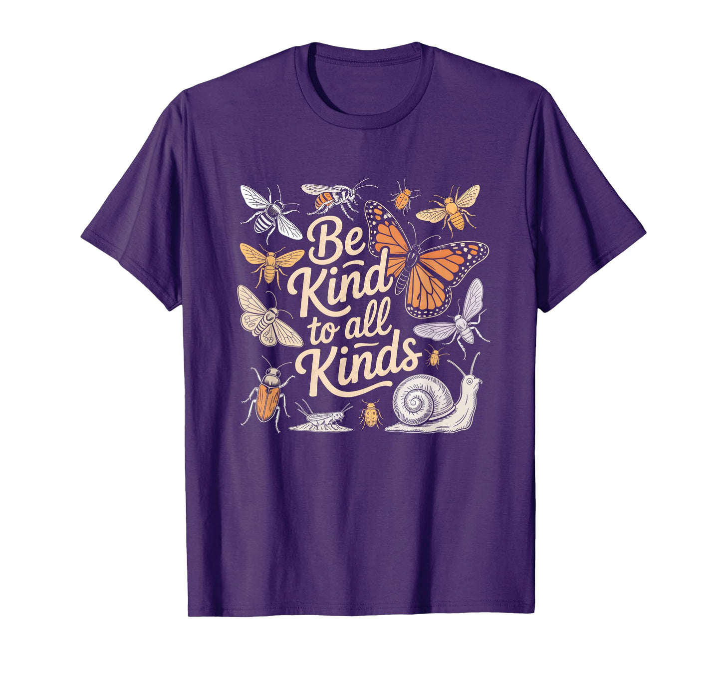 Vintage Be-Kind To All Kinds Bugs Entomology Entomologist T-Shirt