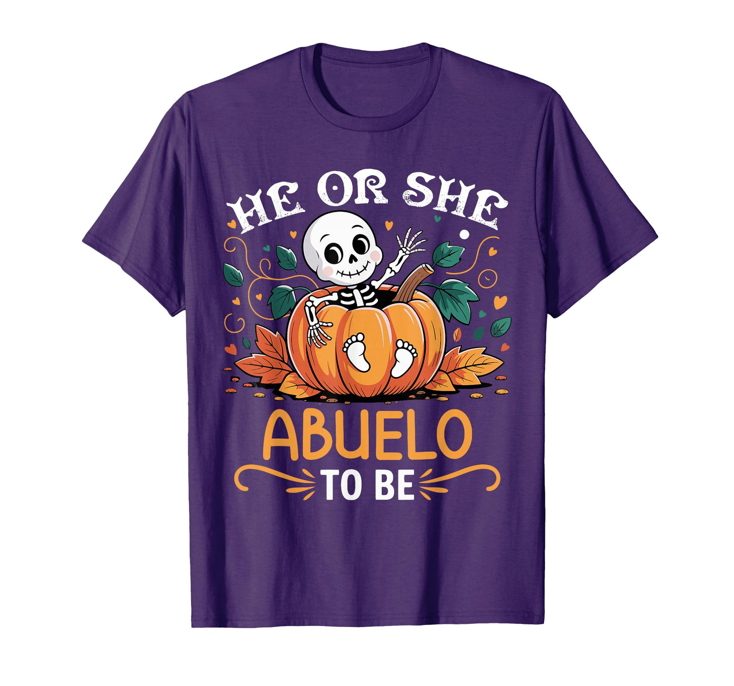 He Or She Abuelo to Be Halloween Skeleton Baby Reveal T-Shirt
