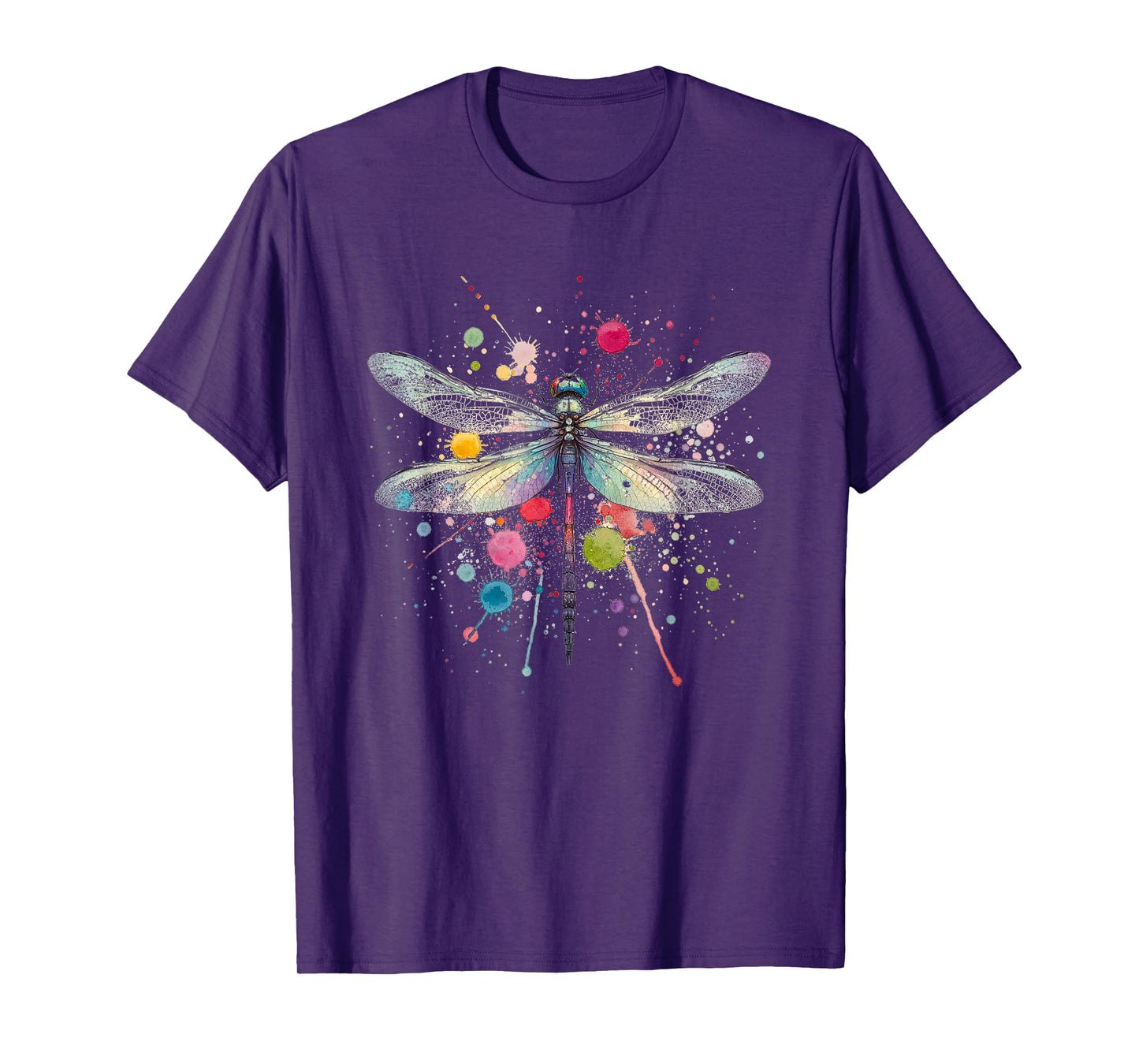 Vibrant Dragonfly Splatter Graphic Tee for All Occasions T-Shirt