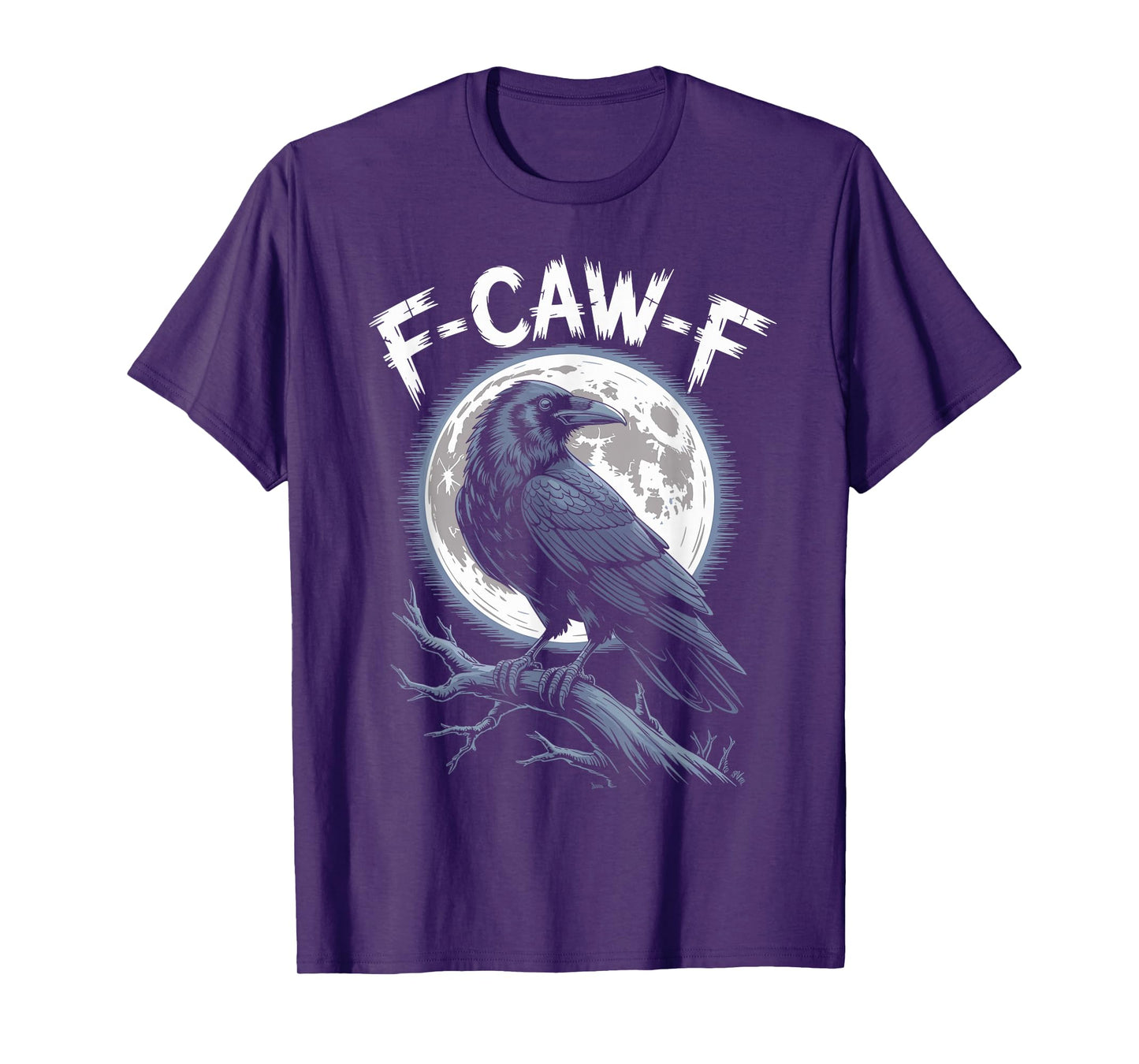 Vintage F-CAW-F Bird Raven Moon Gothic Crow for Women Men T-Shirt