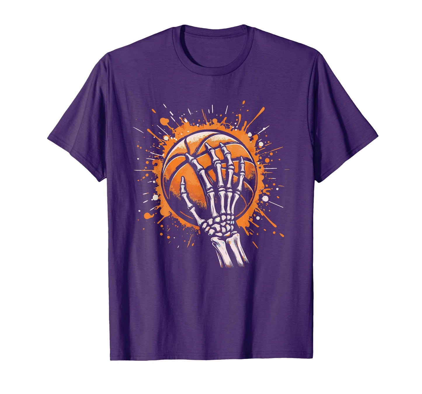 Skeleton Hand Holding Basketball Art T-Shirt