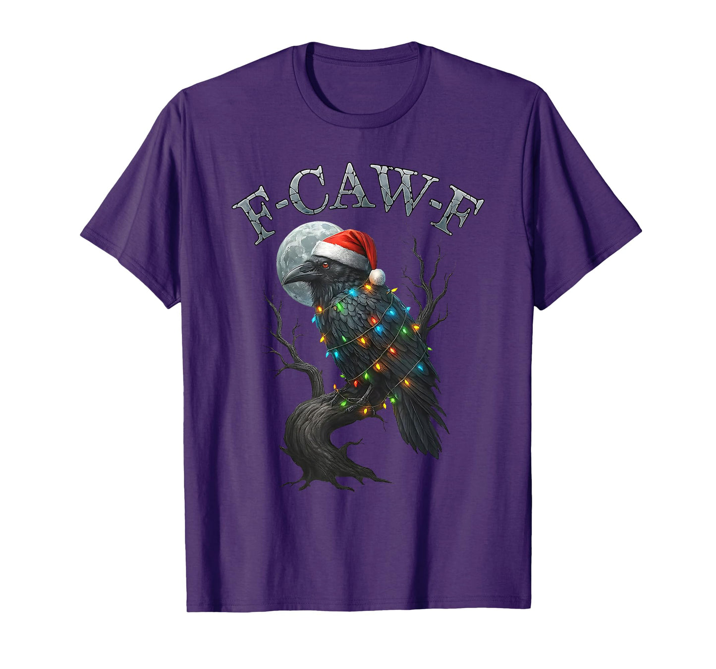 Black Crow F-Caw-F Funny Black Bird Christmas T-Shirt