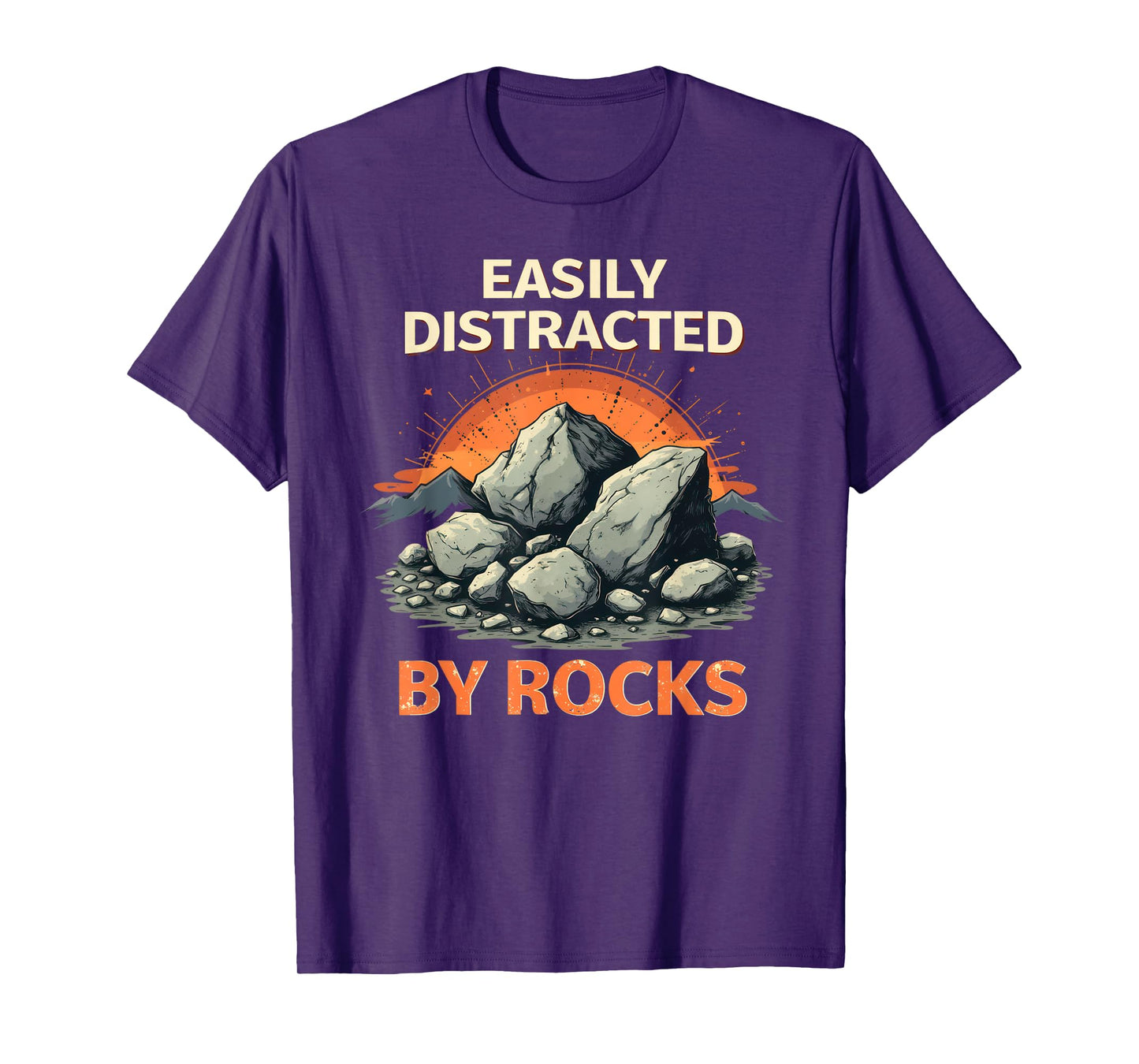 Vintage Easily Distracted By Rocks Geology Geologist T-Shirt