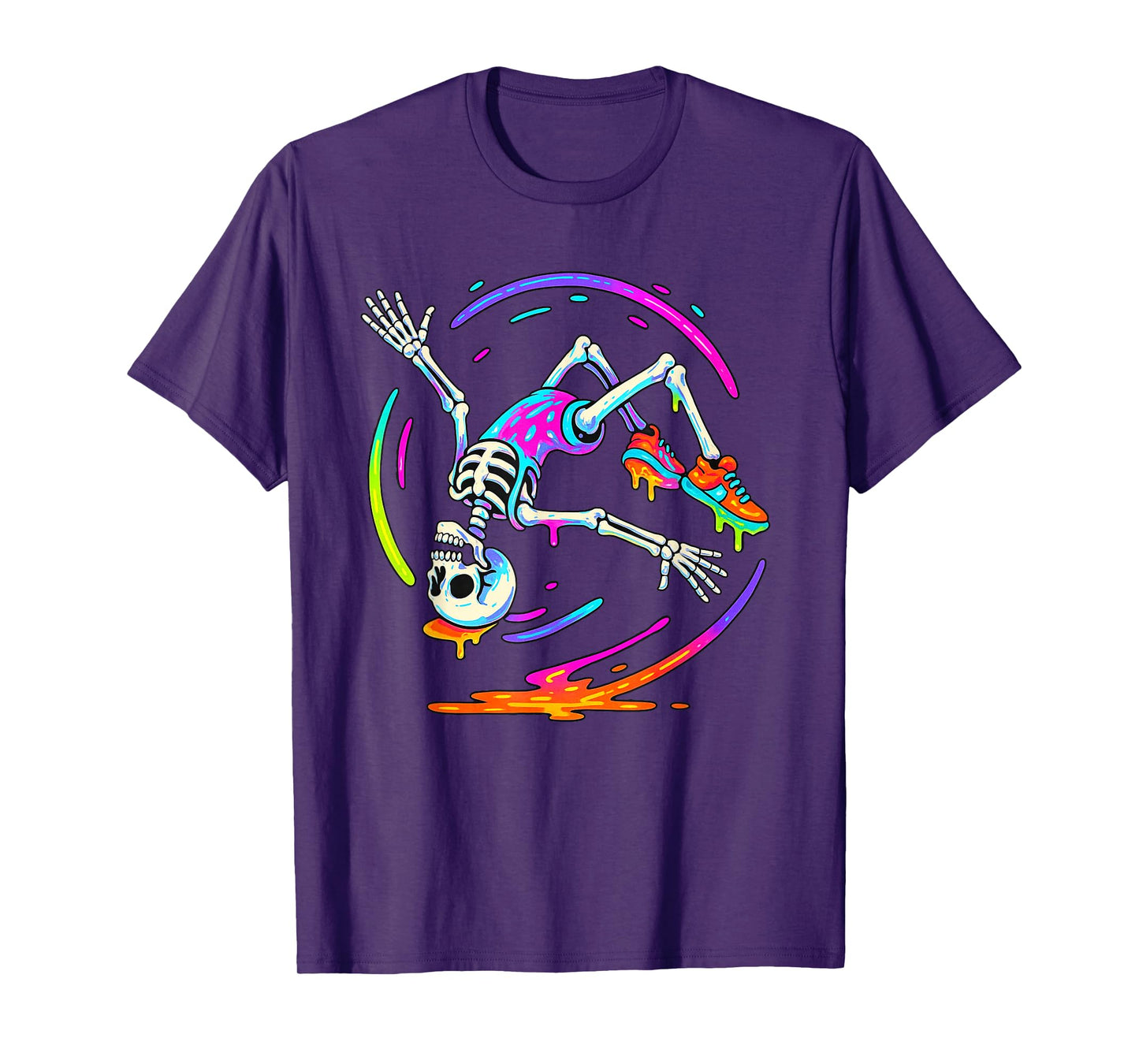 Skeleton Gymnast Drip Gymnastics Backflip Ice Cream Drip T-Shirt
