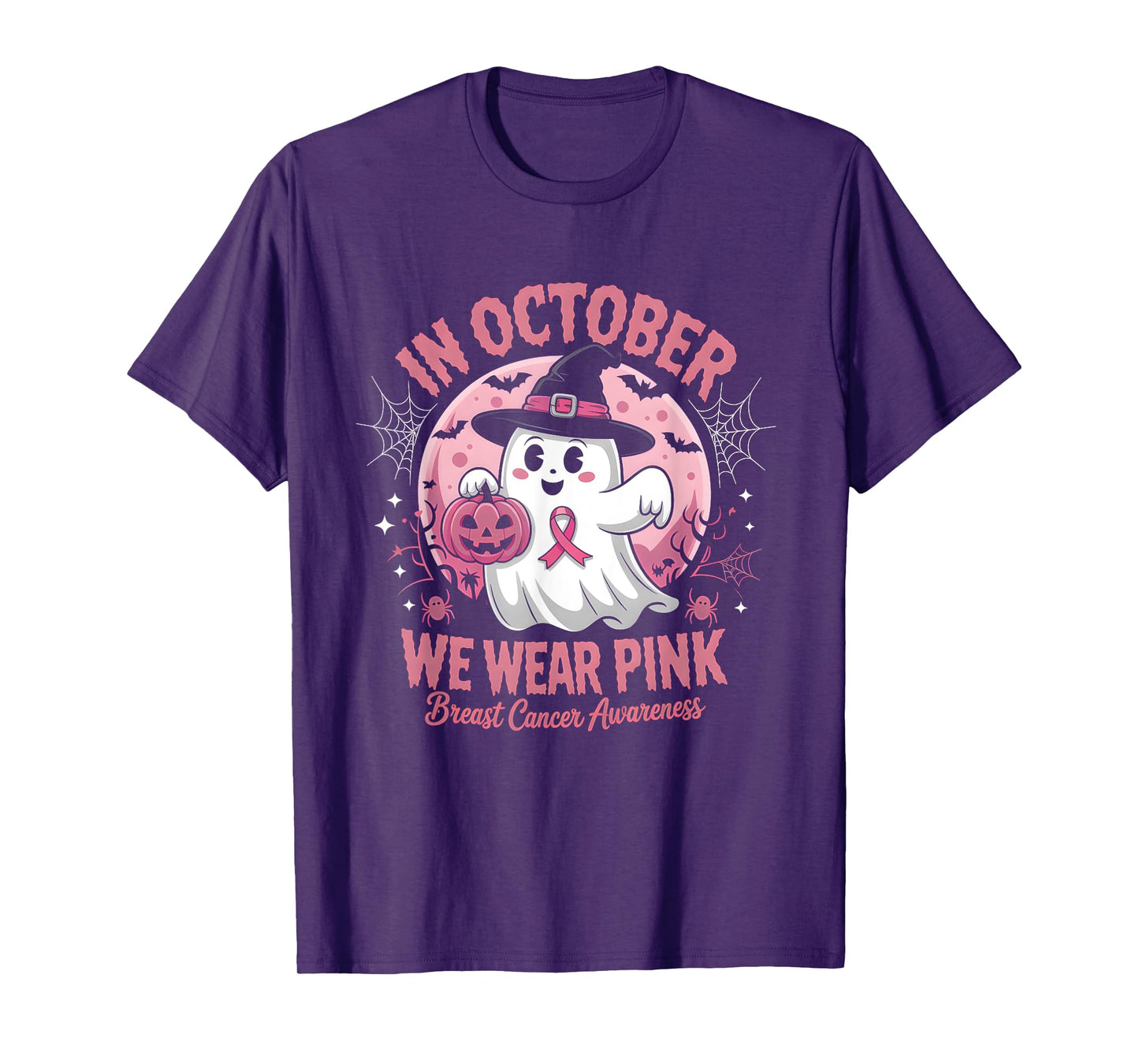 Breast Cancer Shirts Women Halloween October Wear Pink T-Shirt