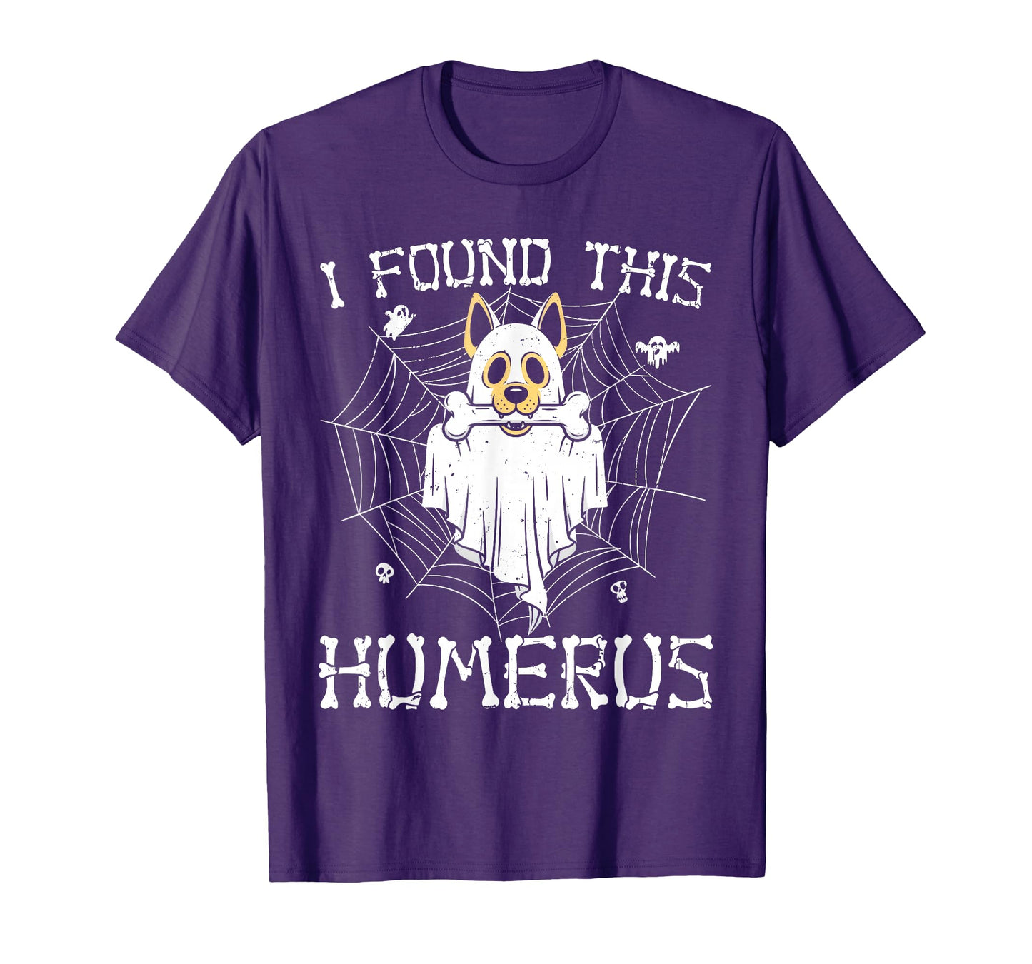 I Found This Humerus Ghost Dog Funny Halloween Bone Graphic T-Shirt