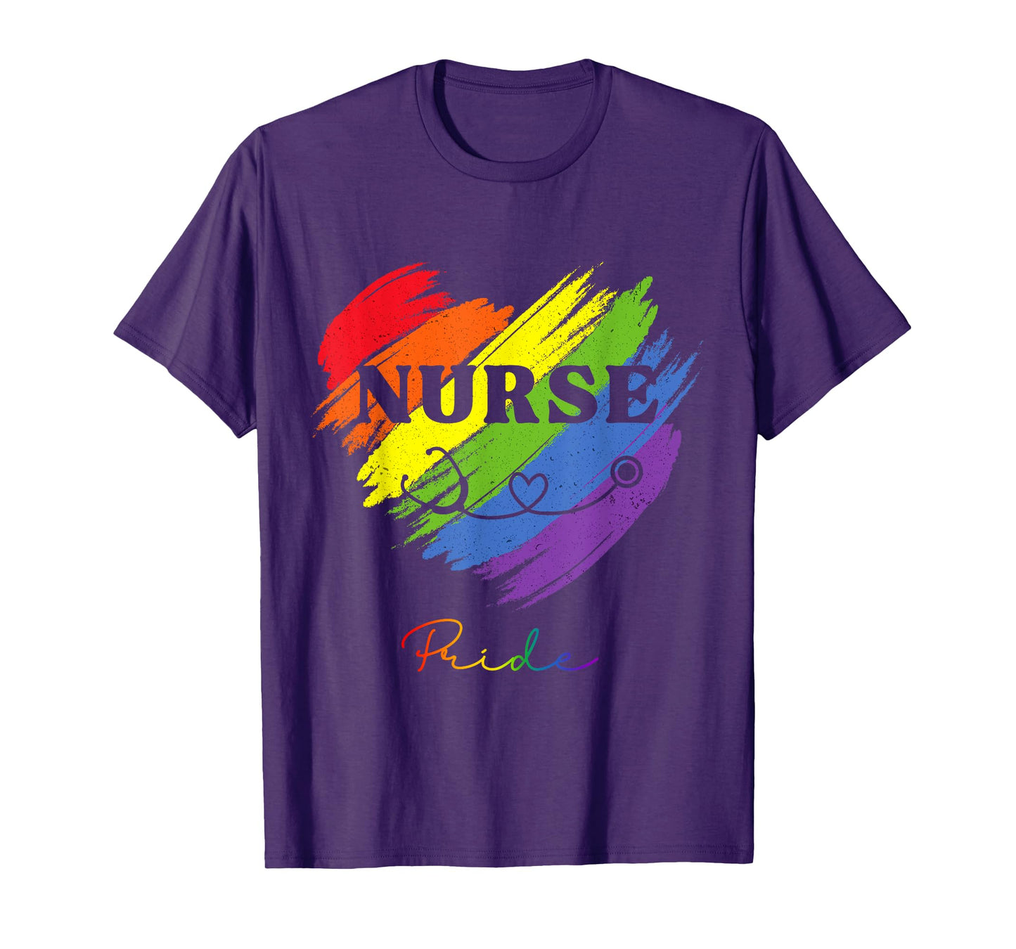 Nurse LGBTQ Rainbow RN Registered Cool Gay Pride Flag Ally T-Shirt