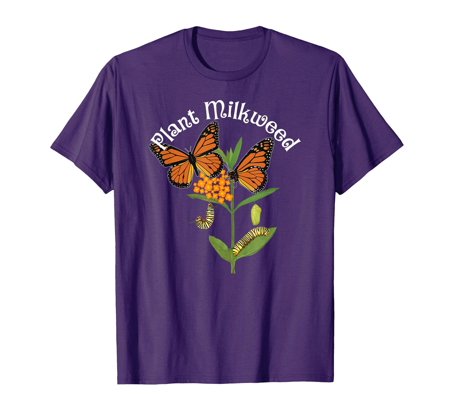 Plant Milkweed T-Shirt Monarch Butterfly Tee Caterpillar Tee T-Shirt