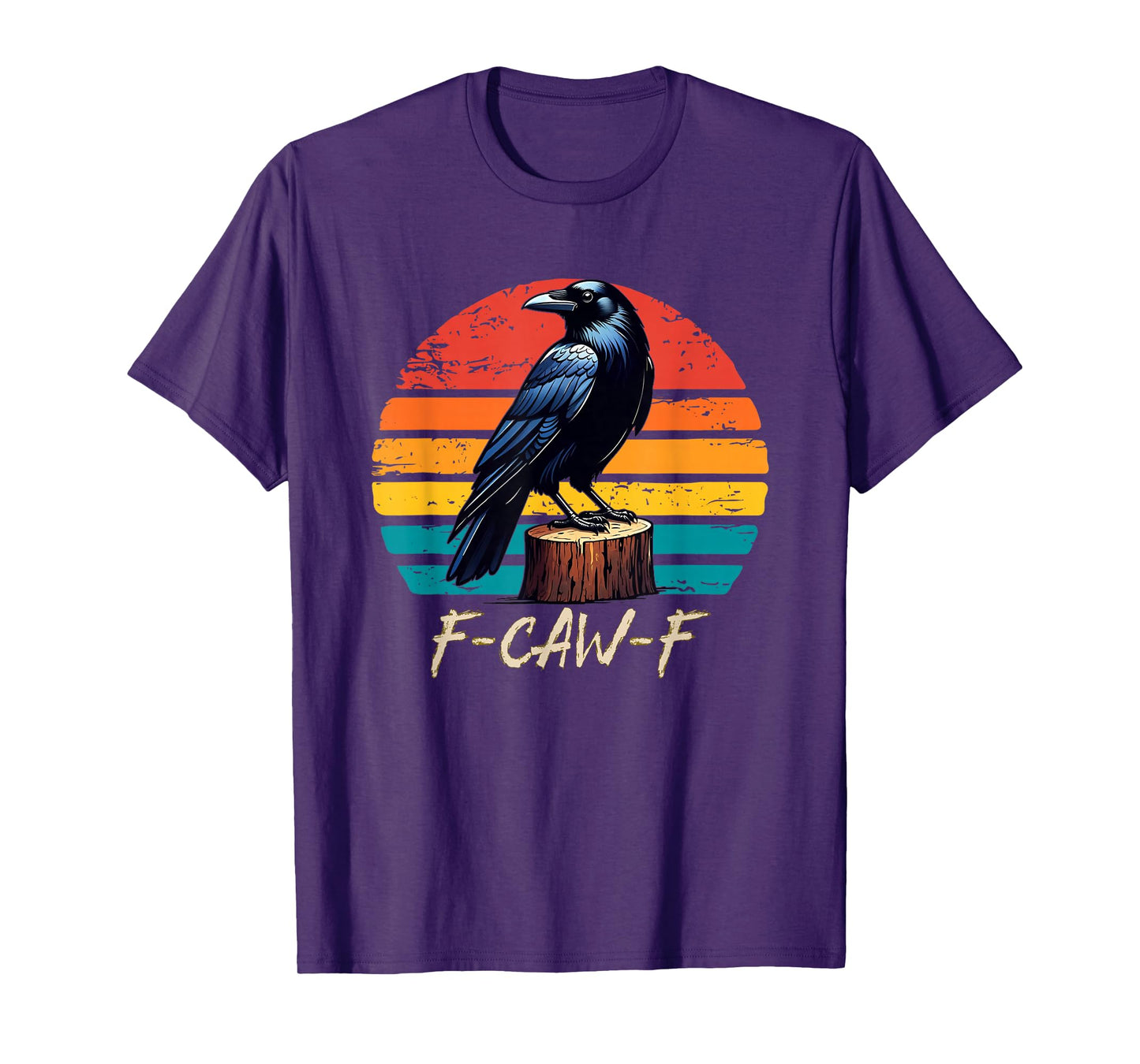 Vintage Retro Halloween F Caw F F-Caw-F Crow Graphic Humor T-Shirt