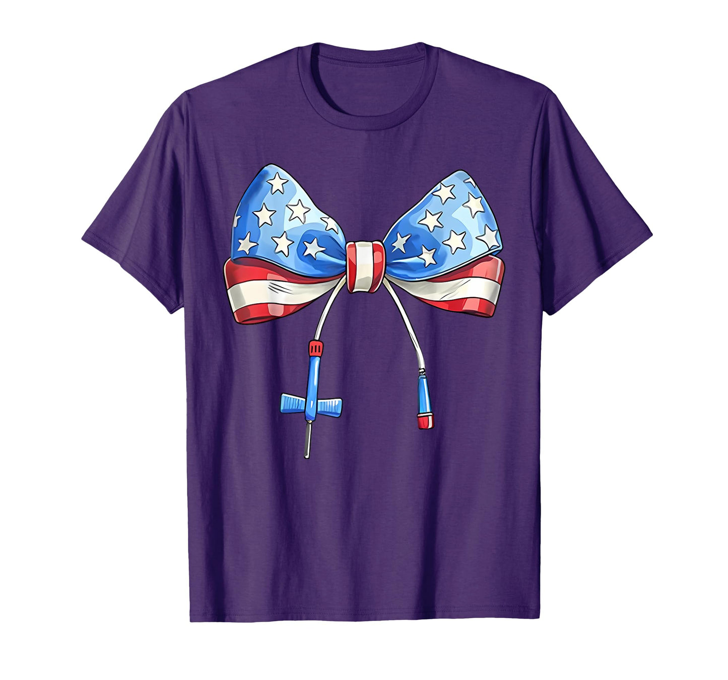 Coquette Bow Phlebotomy Phlebotomist Tech July 4th Patriotic T-Shirt