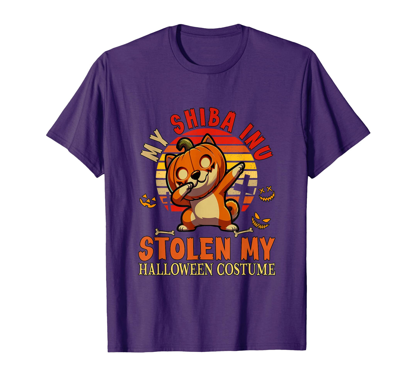 Shiba Inu Stolen My Halloween Costume Dog Carved Pumpkin T-Shirt