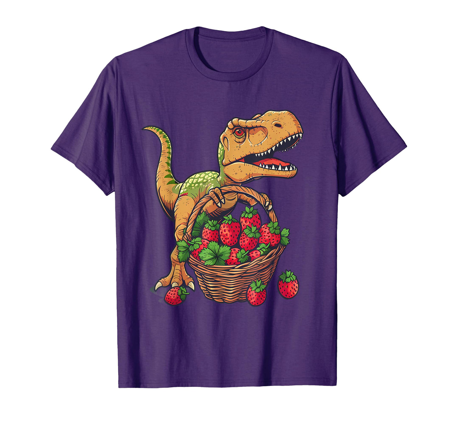 Strawberry Dinosaur Drawing Nature Strawberry Fruit Wildlife T-Shirt