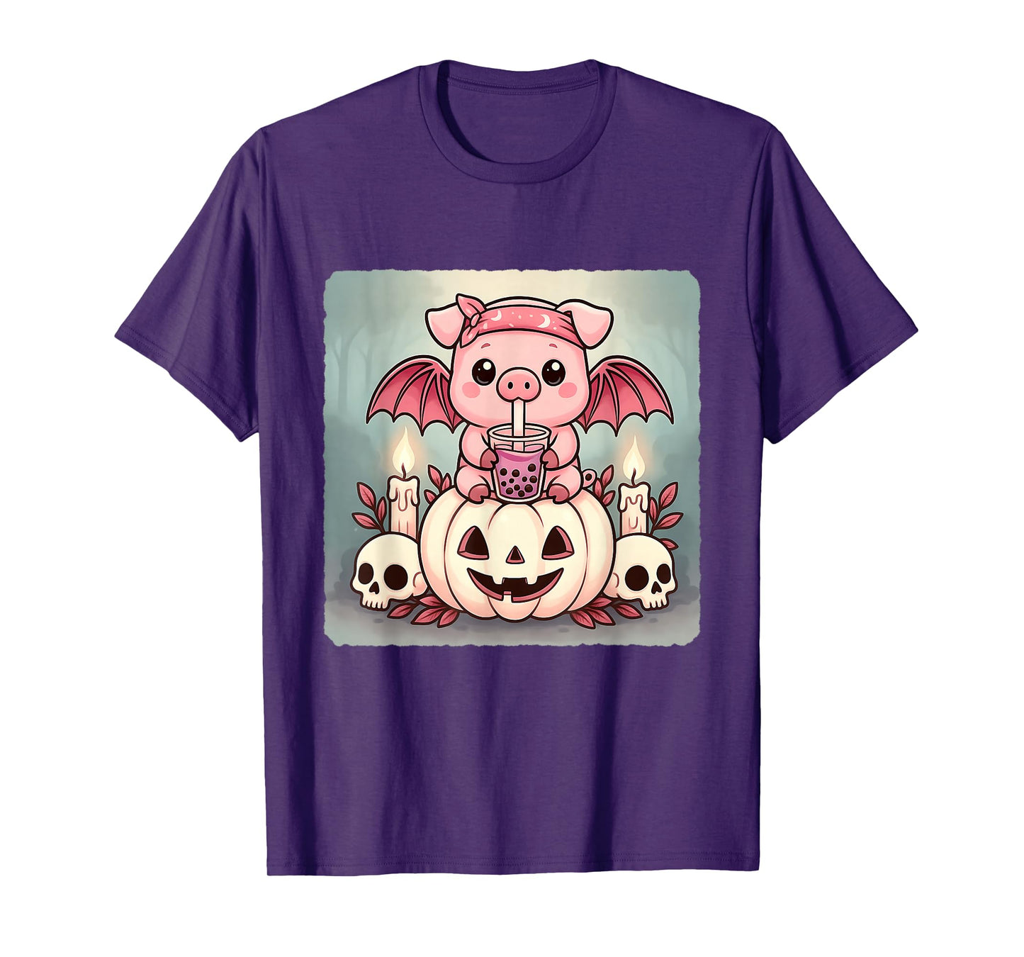 Pig Bat Kawaii Pastel Goth Creepy Cute Skeleton T-Shirt