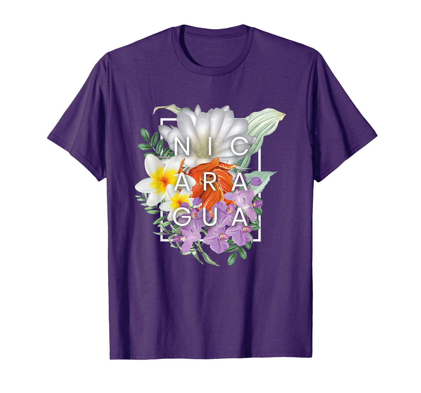 Flowers of Word Art Nicaragua - Nicaraguan Pride T-Shirt