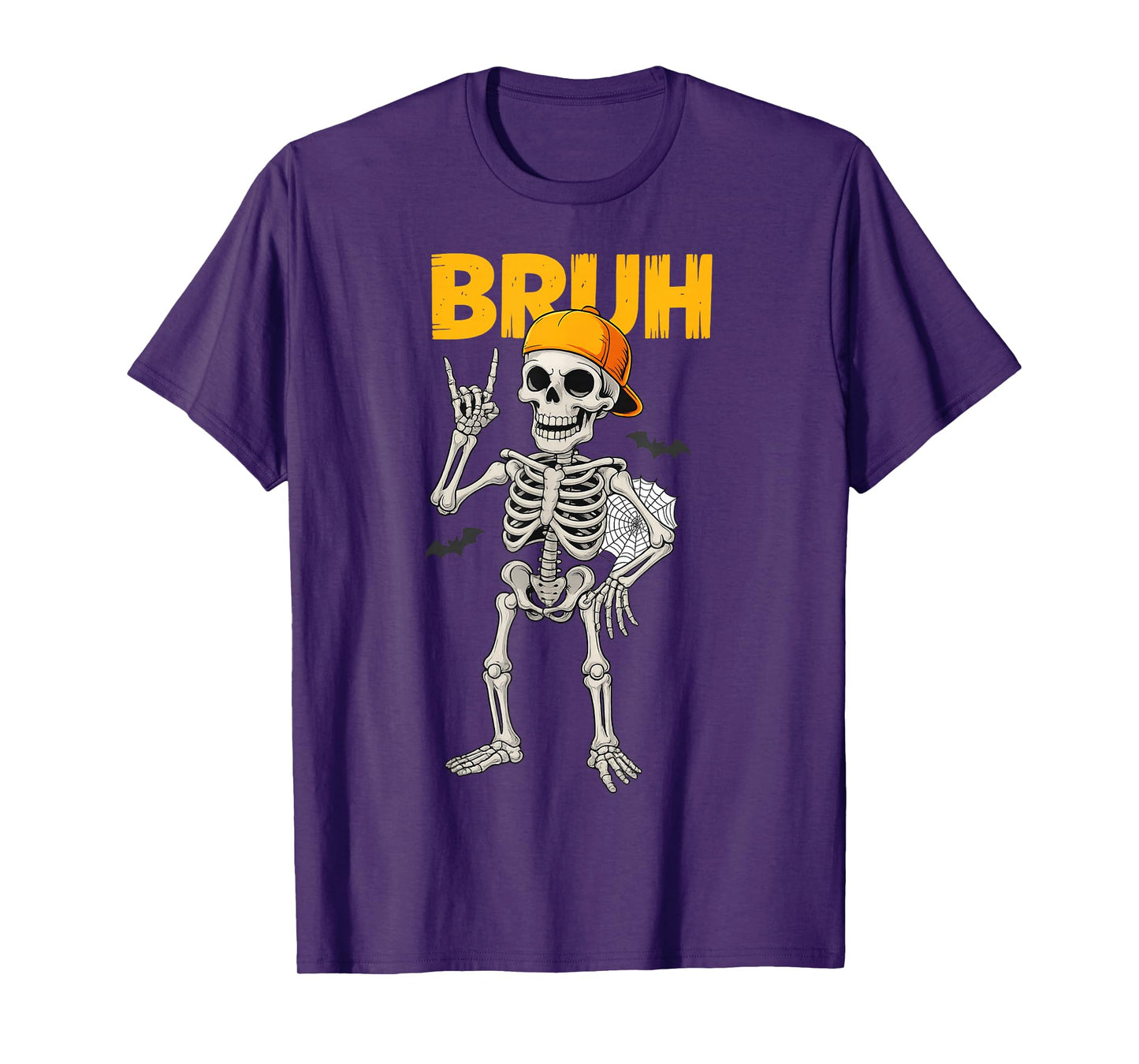Cool Bruh Skeleton Rock On Funny Halloween Men Boys Kids T-Shirt
