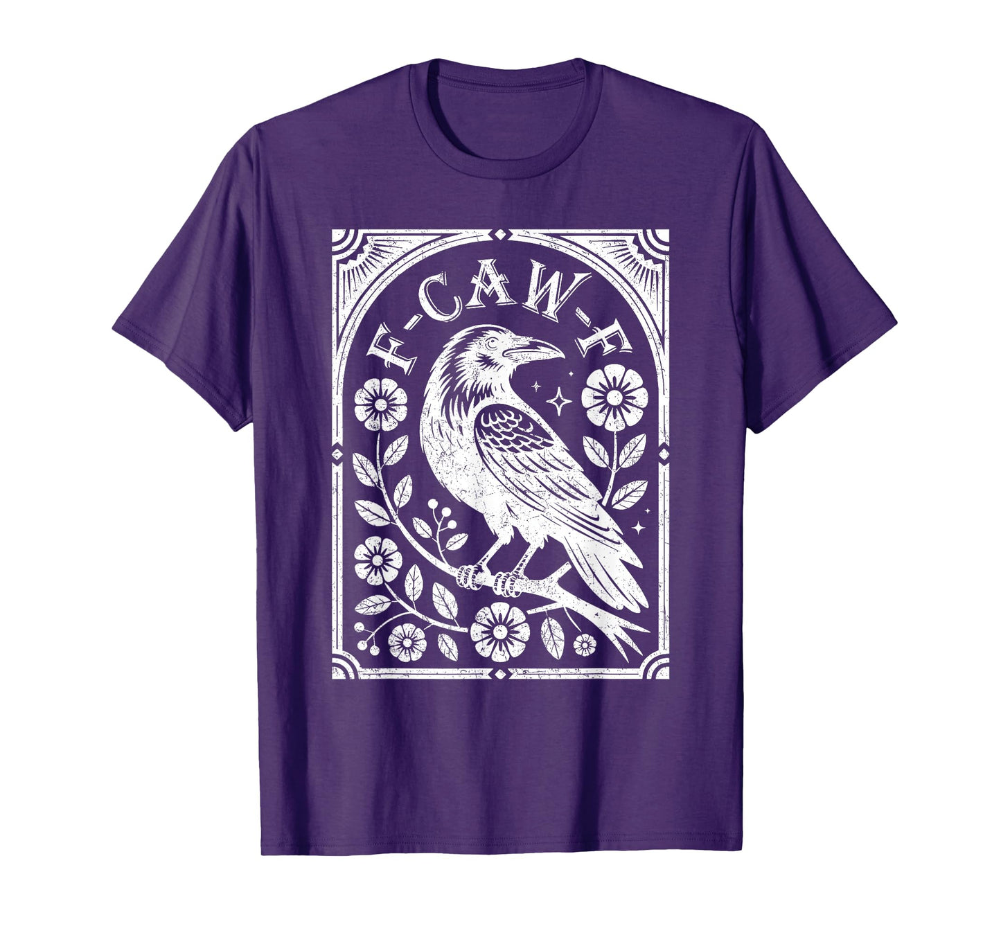 Funny Raven F-Caw-F Gothic Crow Funny Black Bird Adult Humor T-Shirt