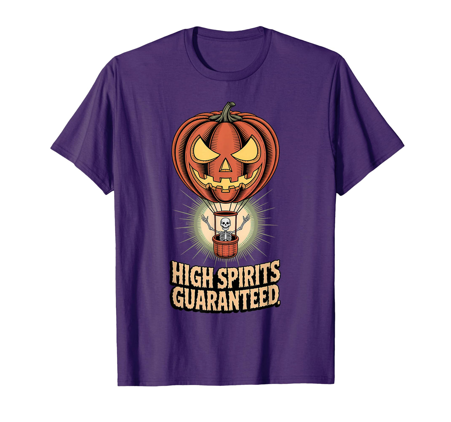 Skeleton Balloon Pilot Halloween Funny Spooky Flight T-Shirt