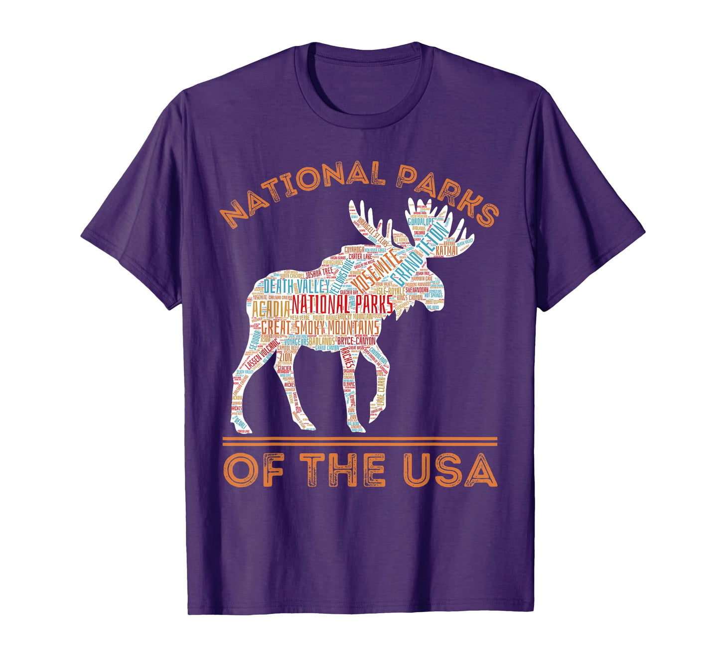 National Parks Moose Hiking Travel Camping Outdoors USA T-Shirt
