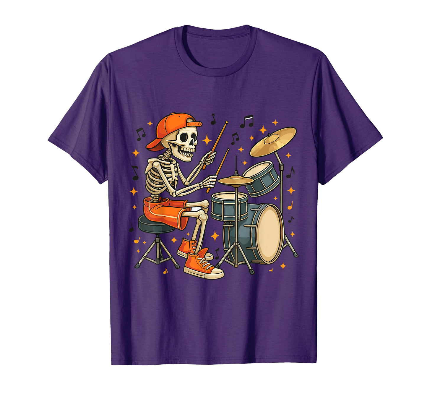 Skeleton Drummer Halloween Costume Funny Music Lover T-Shirt