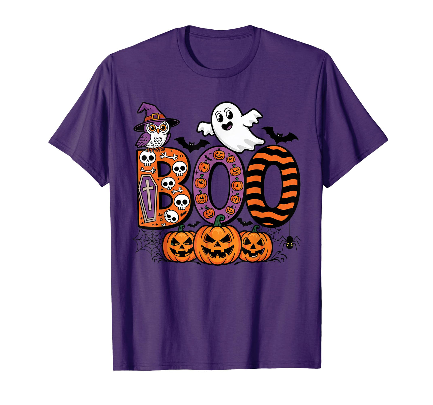 Halloween Boo Ghost Witch Owl Jack O Lantern Trick or Treat T-Shirt