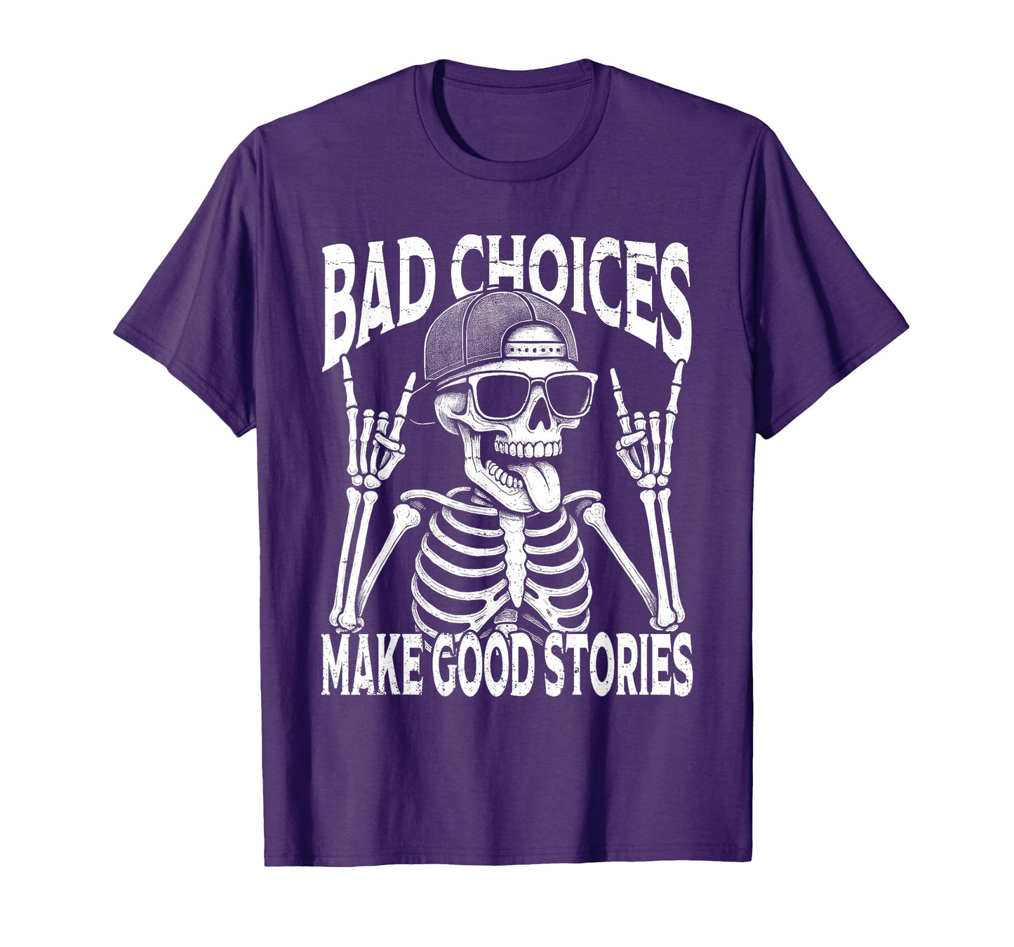 Bad Choices Make Good Stories Funny Vintage Skeleton T-Shirt