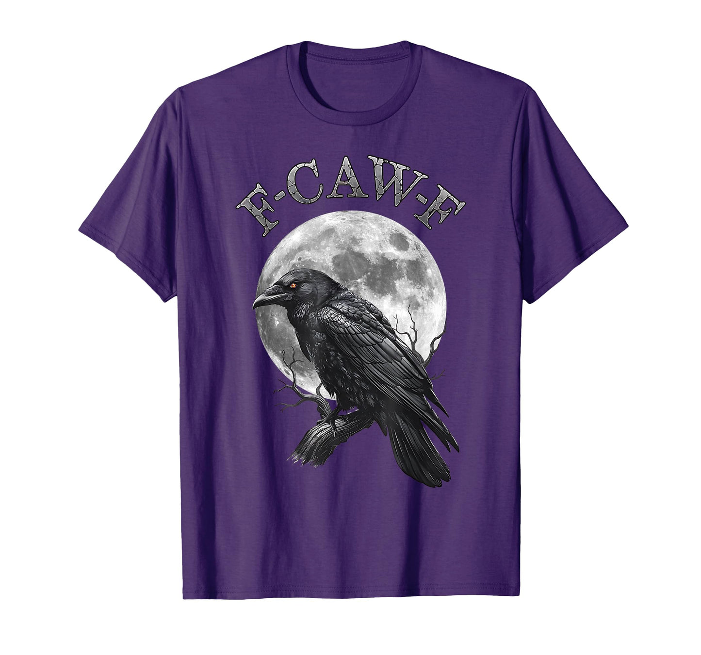 F-Caw-F Funny Black Crow Black Bird Moon Graphic Adult Humor T-Shirt