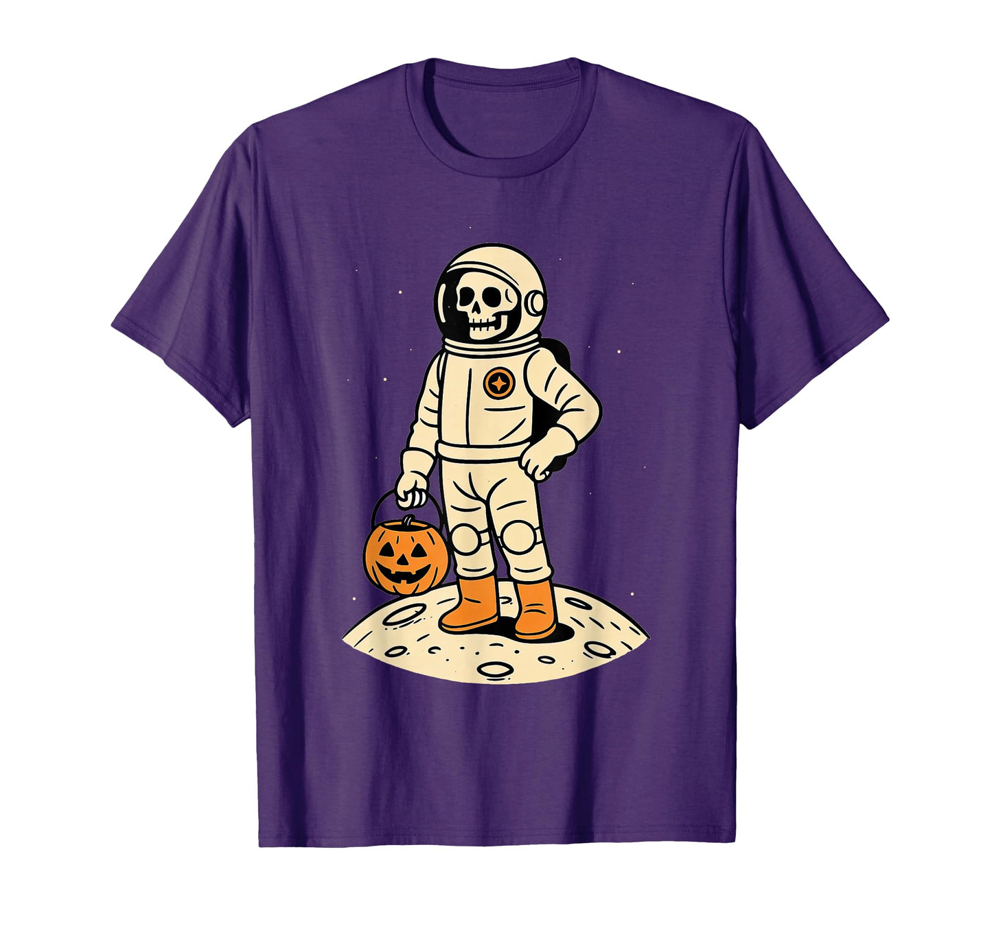 Retro Skeleton Astronaut Outerspace Halloween T-Shirt