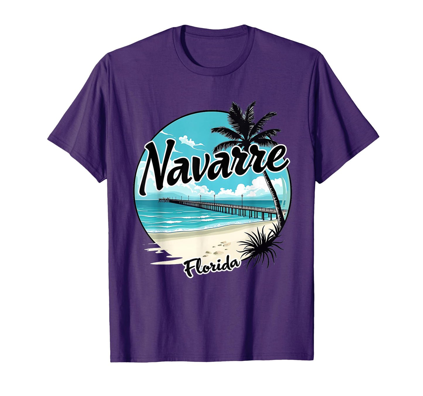 Scenic Navarre Florida Beach and Pier Art T-Shirt