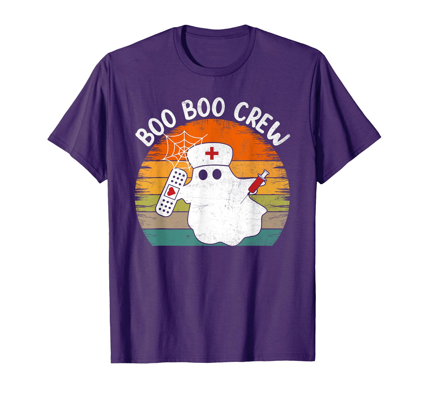 Boo Crew Nurse Halloween Costume Nurse Ghost Girls Women T-Shirt