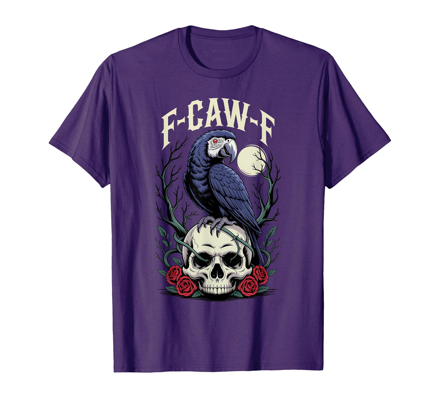 Funny F-Caw-F Black Parrot Sound Meme Humor T-Shirt
