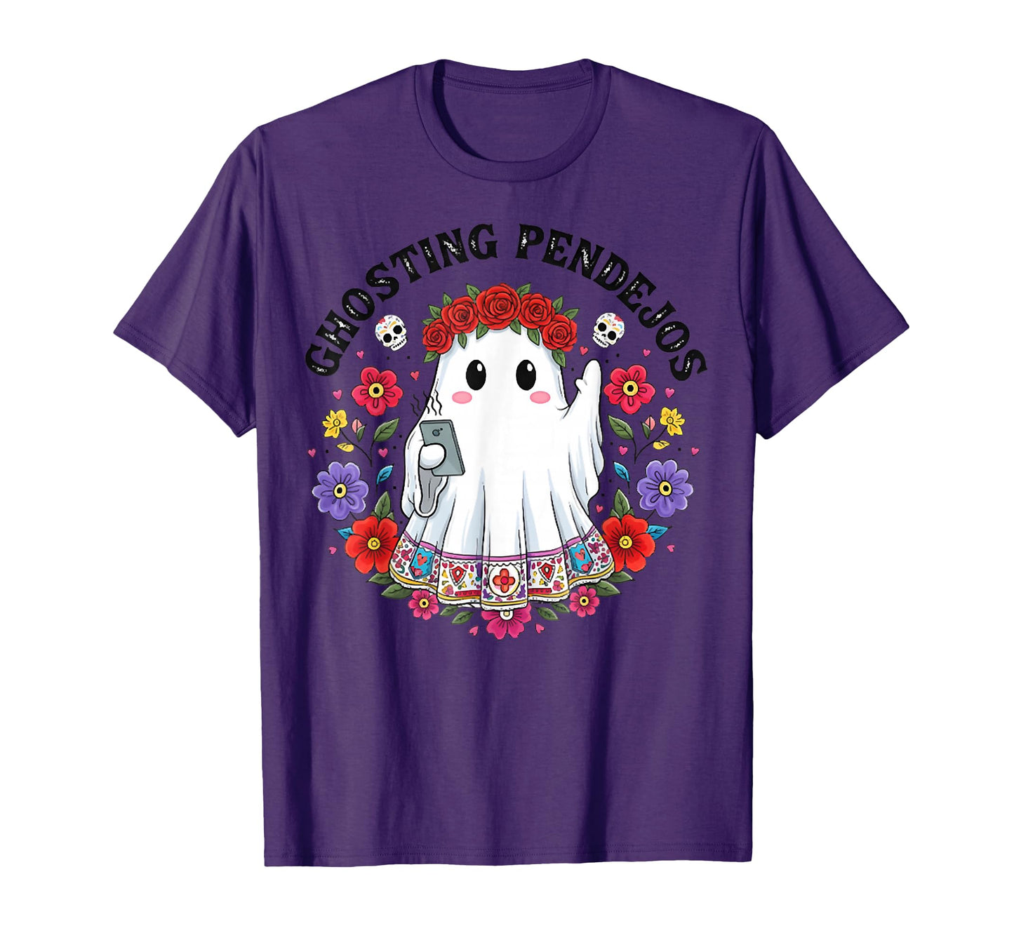 Ghosting Pendejos,Cute Spanish Halloween Ghost,Conchas Ghost T-Shirt
