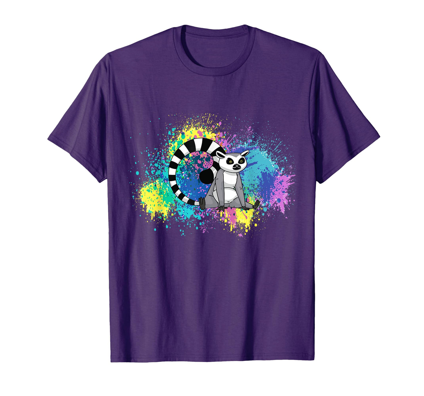 Lemur Funny Lemur Lover Abstract Color Madagascar Animal T-Shirt